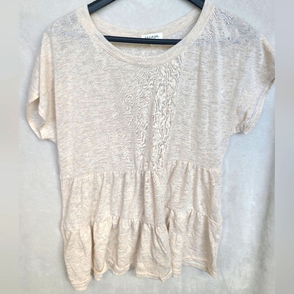 Beige Ruffled Blouse
